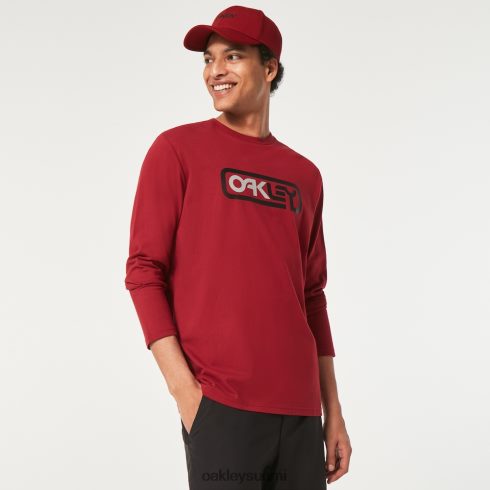Oakley lukittu b1b ls tee raudan punainen vaatteet 2T48V42372