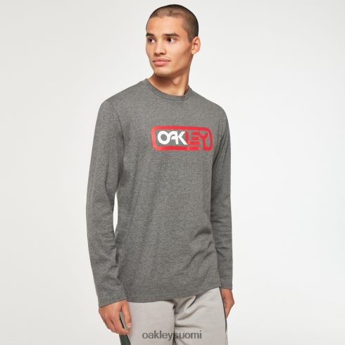 Oakley lukittu b1b ls tee uusi urheilullinen harmaa vaatteet 2T48V42369