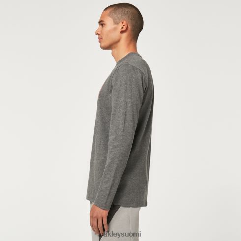 Oakley lukittu b1b ls tee uusi urheilullinen harmaa vaatteet 2T48V42369