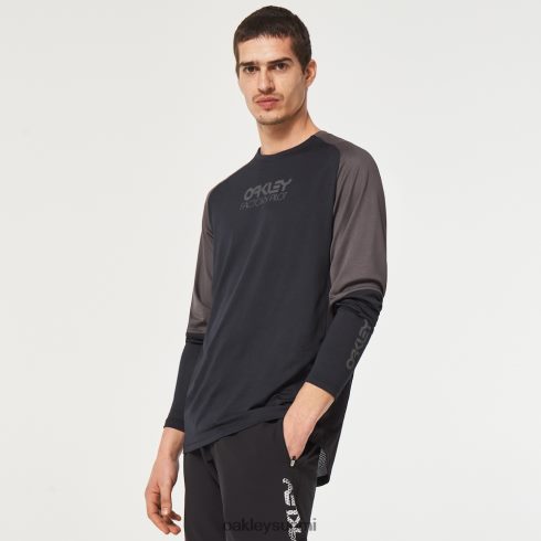 Oakley tehdaspilotin mtb ls jersey ii musta/taottu rauta vaatteet 2T48V42620