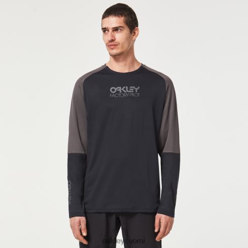 Oakley tehdaspilotin mtb ls jersey ii musta/taottu rauta vaatteet 2T48V42620